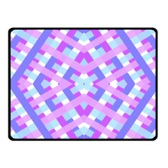 Geometric Gingham Merged Retro Pattern Fleece Blanket (small)