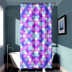 Geometric Gingham Merged Retro Pattern Shower Curtain 36  X 72  (stall) 