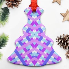 Geometric Gingham Merged Retro Pattern Ornament (christmas Tree) 