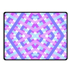 Geometric Gingham Merged Retro Pattern Double Sided Fleece Blanket (small) 