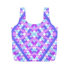 Geometric Gingham Merged Retro Pattern Full Print Recycle Bags (m)  by Simbadda