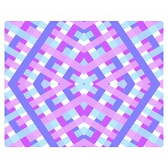 Geometric Gingham Merged Retro Pattern Double Sided Flano Blanket (medium) 