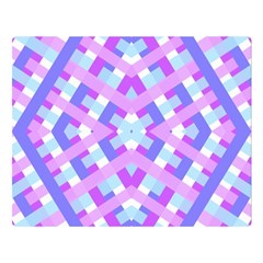 Geometric Gingham Merged Retro Pattern Double Sided Flano Blanket (large) 