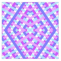 Geometric Gingham Merged Retro Pattern Large Satin Scarf (square)