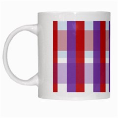 Gingham Pattern Checkered Violet White Mugs by Simbadda