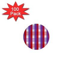 Gingham Pattern Checkered Violet 1  Mini Buttons (100 Pack) 