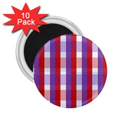 Gingham Pattern Checkered Violet 2 25  Magnets (10 Pack) 