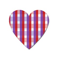 Gingham Pattern Checkered Violet Heart Magnet