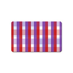 Gingham Pattern Checkered Violet Magnet (name Card)