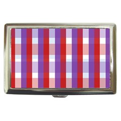 Gingham Pattern Checkered Violet Cigarette Money Cases