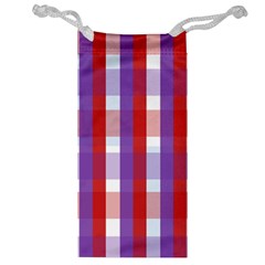 Gingham Pattern Checkered Violet Jewelry Bag