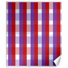 Gingham Pattern Checkered Violet Canvas 8  X 10 