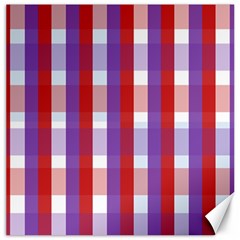 Gingham Pattern Checkered Violet Canvas 12  X 12   by Simbadda