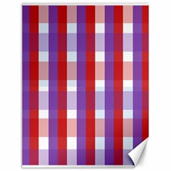 Gingham Pattern Checkered Violet Canvas 12  X 16  