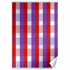 Gingham Pattern Checkered Violet Canvas 20  X 30  