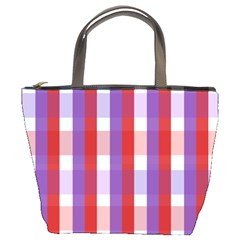 Gingham Pattern Checkered Violet Bucket Bags