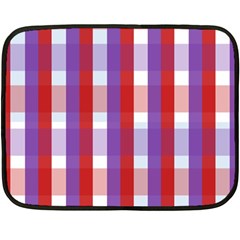 Gingham Pattern Checkered Violet Fleece Blanket (mini)