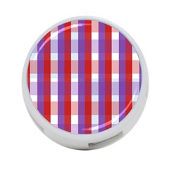 Gingham Pattern Checkered Violet 4-port Usb Hub (two Sides)  by Simbadda