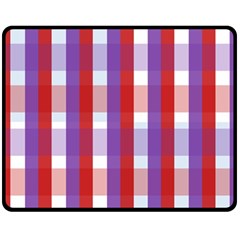 Gingham Pattern Checkered Violet Fleece Blanket (medium) 