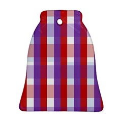 Gingham Pattern Checkered Violet Ornament (bell)