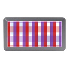 Gingham Pattern Checkered Violet Memory Card Reader (mini)