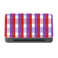 Gingham Pattern Checkered Violet Memory Card Reader With Cf