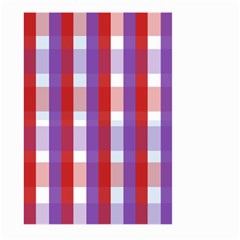 Gingham Pattern Checkered Violet Large Garden Flag (two Sides)