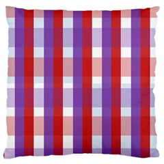 Gingham Pattern Checkered Violet Large Cushion Case (one Side) by Simbadda