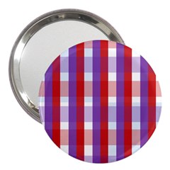 Gingham Pattern Checkered Violet 3  Handbag Mirrors by Simbadda