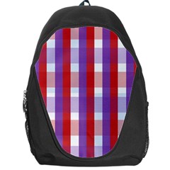 Gingham Pattern Checkered Violet Backpack Bag by Simbadda