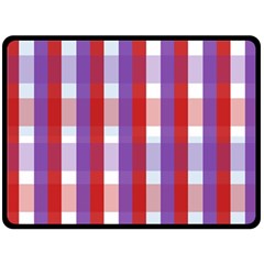 Gingham Pattern Checkered Violet Double Sided Fleece Blanket (large) 