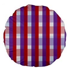 Gingham Pattern Checkered Violet Large 18  Premium Flano Round Cushions