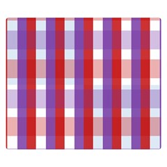 Gingham Pattern Checkered Violet Double Sided Flano Blanket (small) 