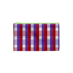 Gingham Pattern Checkered Violet Cosmetic Bag (xs) by Simbadda