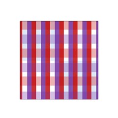 Gingham Pattern Checkered Violet Satin Bandana Scarf by Simbadda