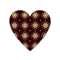 Seamless Ornament Symmetry Lines Heart Magnet