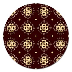 Seamless Ornament Symmetry Lines Magnet 5  (round) by Simbadda