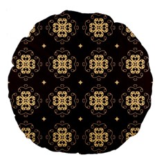 Seamless Ornament Symmetry Lines Large 18  Premium Flano Round Cushions