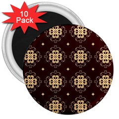 Seamless Ornament Symmetry Lines 3  Magnets (10 Pack) 