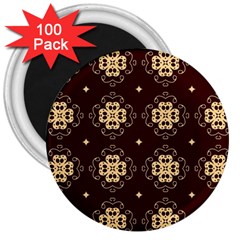 Seamless Ornament Symmetry Lines 3  Magnets (100 Pack)