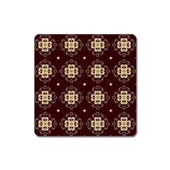 Seamless Ornament Symmetry Lines Square Magnet