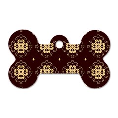 Seamless Ornament Symmetry Lines Dog Tag Bone (two Sides)