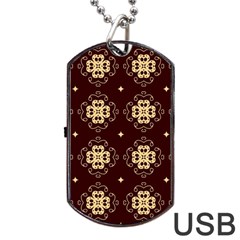 Seamless Ornament Symmetry Lines Dog Tag Usb Flash (two Sides)