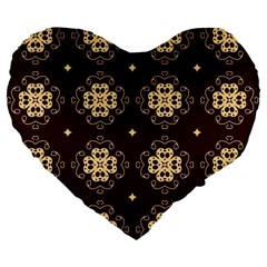 Seamless Ornament Symmetry Lines Large 19  Premium Heart Shape Cushions