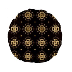 Seamless Ornament Symmetry Lines Standard 15  Premium Flano Round Cushions by Simbadda