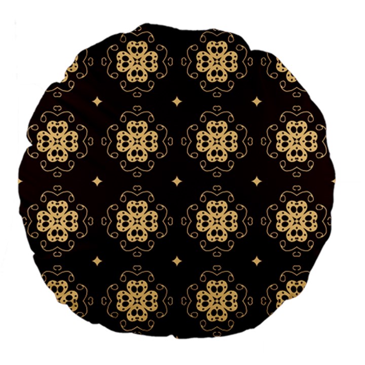 Seamless Ornament Symmetry Lines Large 18  Premium Flano Round Cushions