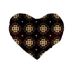 Seamless Ornament Symmetry Lines Standard 16  Premium Flano Heart Shape Cushions