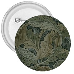 Vintage Background Green Leaves 3  Buttons