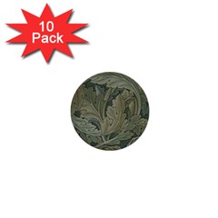 Vintage Background Green Leaves 1  Mini Buttons (10 Pack) 