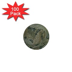 Vintage Background Green Leaves 1  Mini Magnets (100 Pack) 